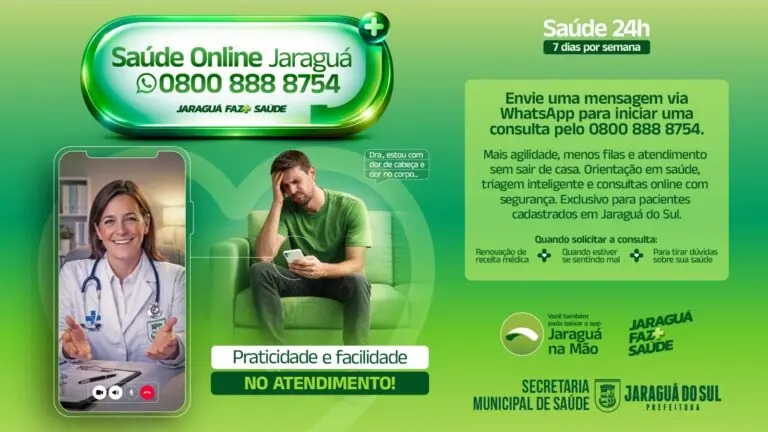 Teleconsulta em Jaraguá do Sul já realizou 5.700 atendimentos e funciona 24 horas; veja como acessar o serviço