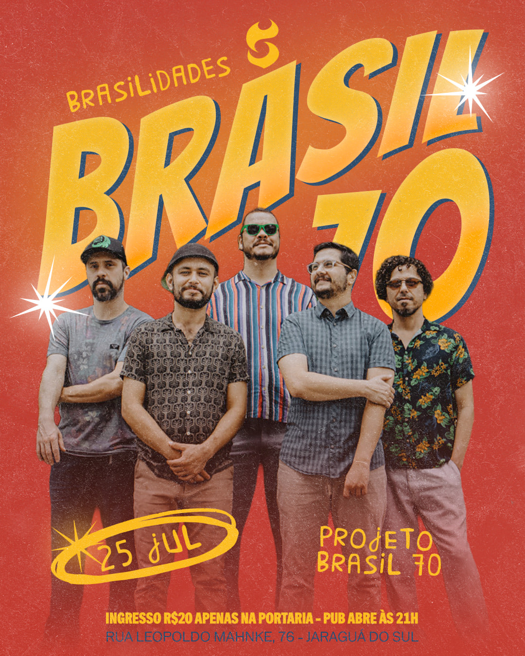Projeto Brasil 70 faz show no Sinners Pub no sábado