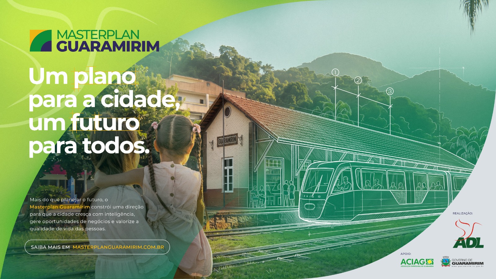 Masterplan Guaramirim destaca projeto de mobilidade urbana integrado à antiga estação ferroviária e ao desenvolvimento da cidade