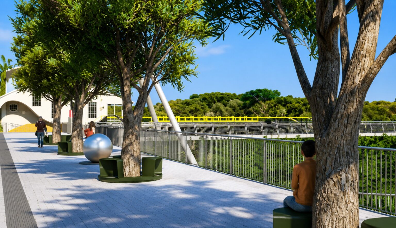Área de convivência do Memorial dos 150 anos de Jaraguá do Sul às margens do Rio Itapocu