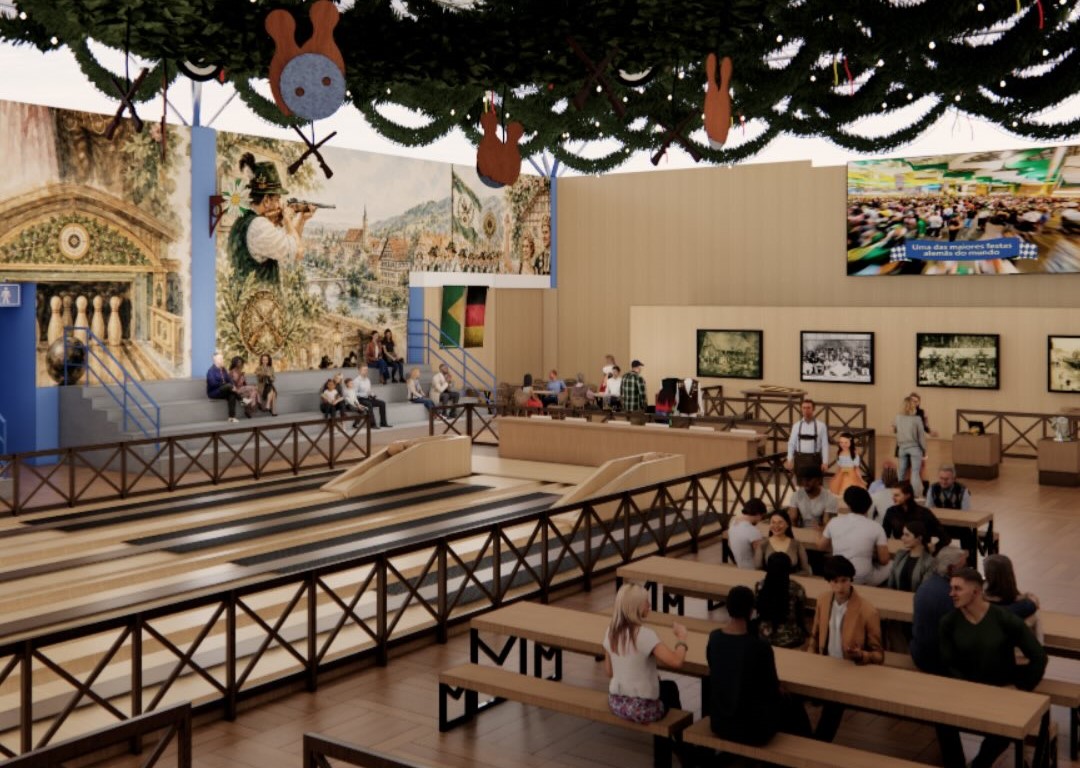 Projeto do Schützen Platz, novo espaço dos Jogos Germânicos da 41ª Oktoberfest Blumenau 2026